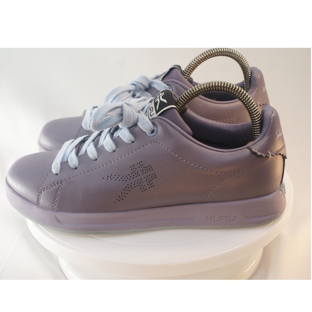 Kuru Roam Classic Court Purple Leather Walking Sneakers Womens 7 Comfort Low Top